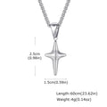 Men's Silver Color Geometric Pendant Necklace, Non Fading Stainless Steel Compass Necklace with Chain, Stylish Jewelry Gifts