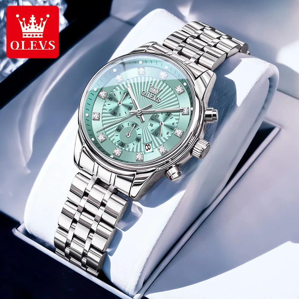 OLEVS 3669 Womens Watch Original Fashion Elegant Brand Quartz Watch Waterproof Luminous Quartz Date Watch For Women With Box