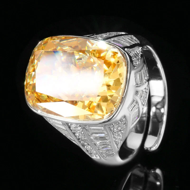 KQDANCE Radiant Cut 15*20 mm Created Purple Yellow Dark Pink Gemstone High Carbon Diamond Rings Stone Jewelry
