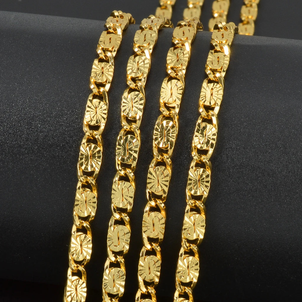 Classic Irregular 18k Gold Plated Copper Necklace New Fashion Pattern Dubai Link Chain for Women High-Quality Jewelry Gift