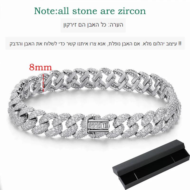 Smyoue 18k Gold Plated Cuban Bracelet for Women Men High Carbon Diamond Bracelet 925 Sterling Silver Jewelry Hip Hop Link Chain